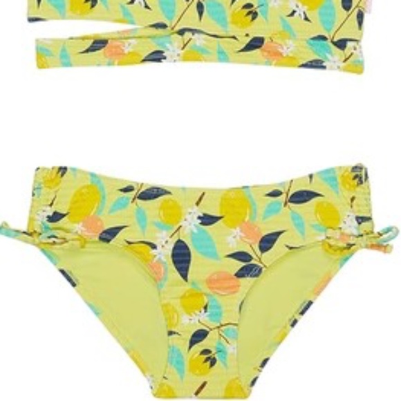 NWT Seafolly Asymmetrical Bikini Set (Lemon Soda)  - size 12 (= size 14 US) - Picture 2 of 4